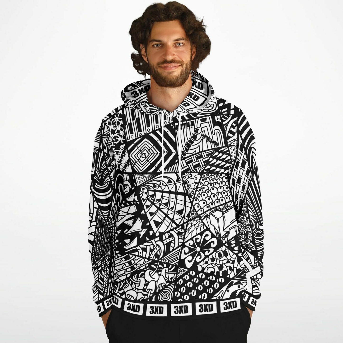 Men's The Zen Boogie Hoodie - Black and White Hoodie