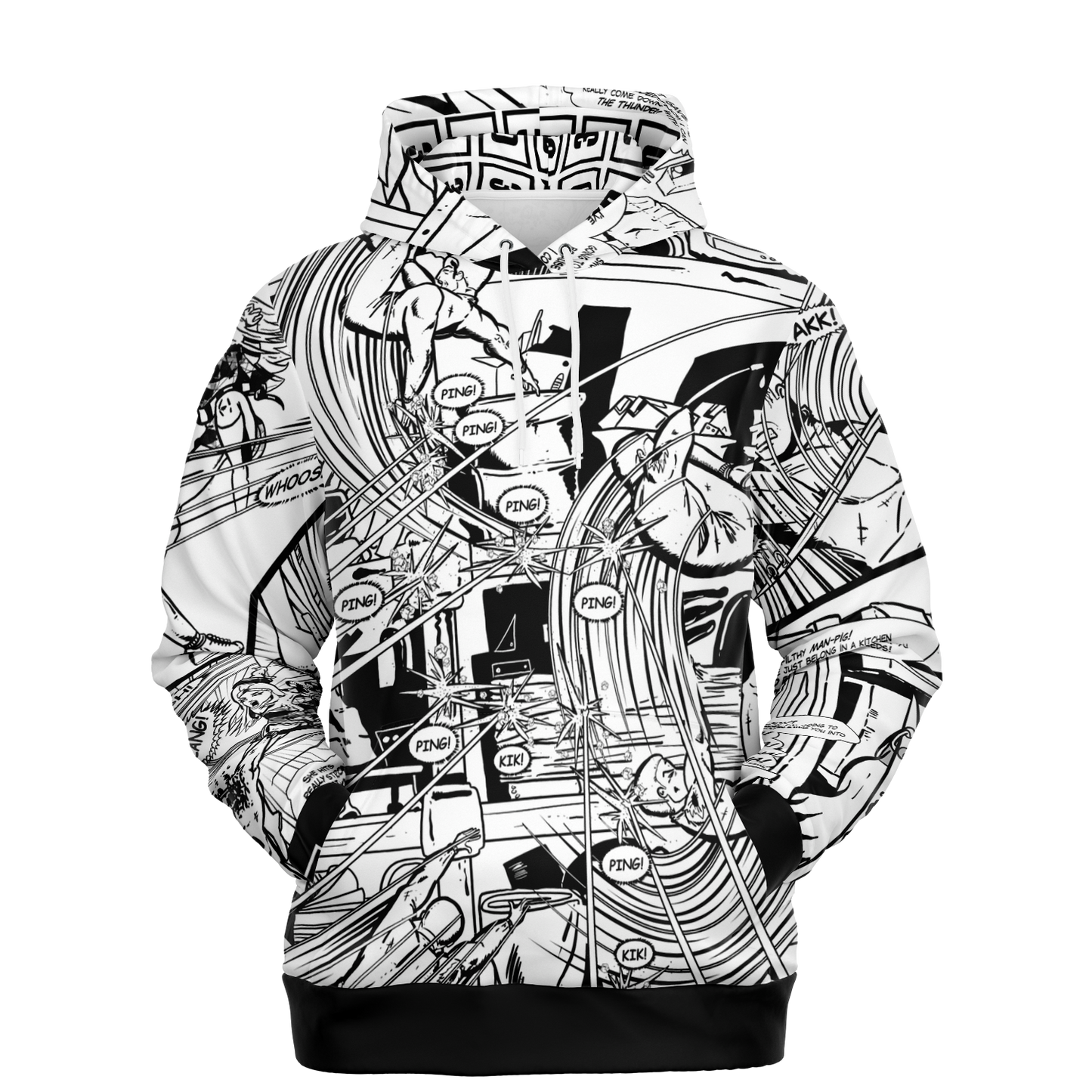 Men's Battle between Maximo and Venezuela Sunrise - Black and White Hoodie