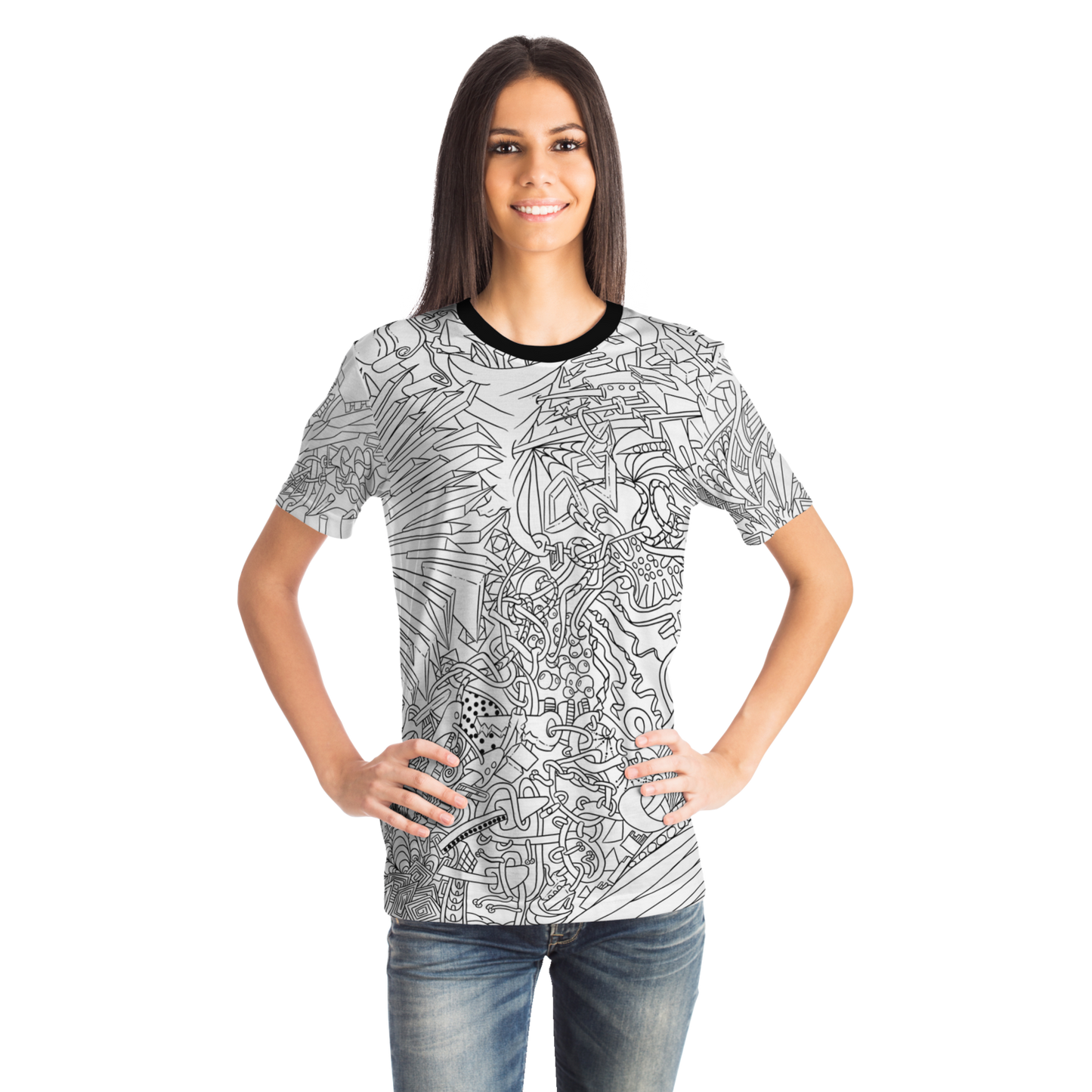 Women's The L Boogie - Black and White T-Shirt