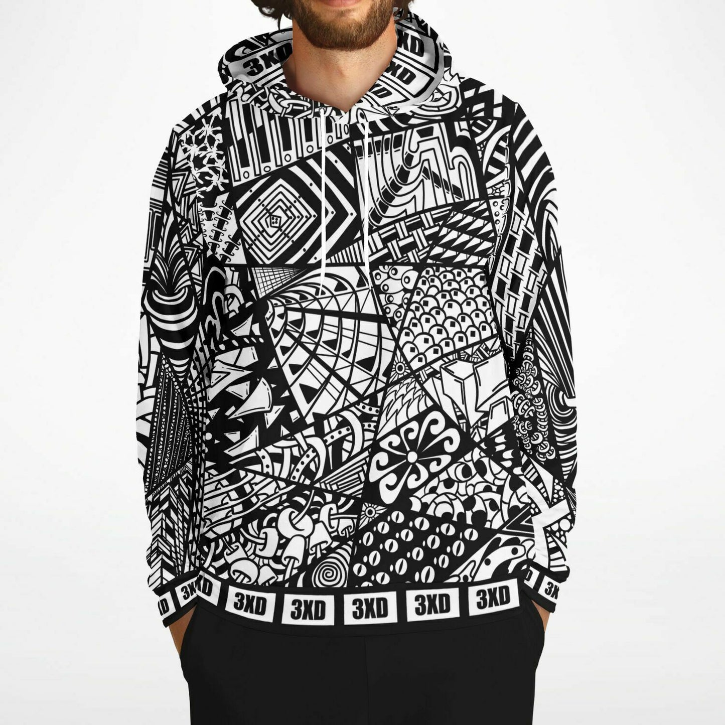 Men's The Zen Boogie Hoodie - Black and White Hoodie