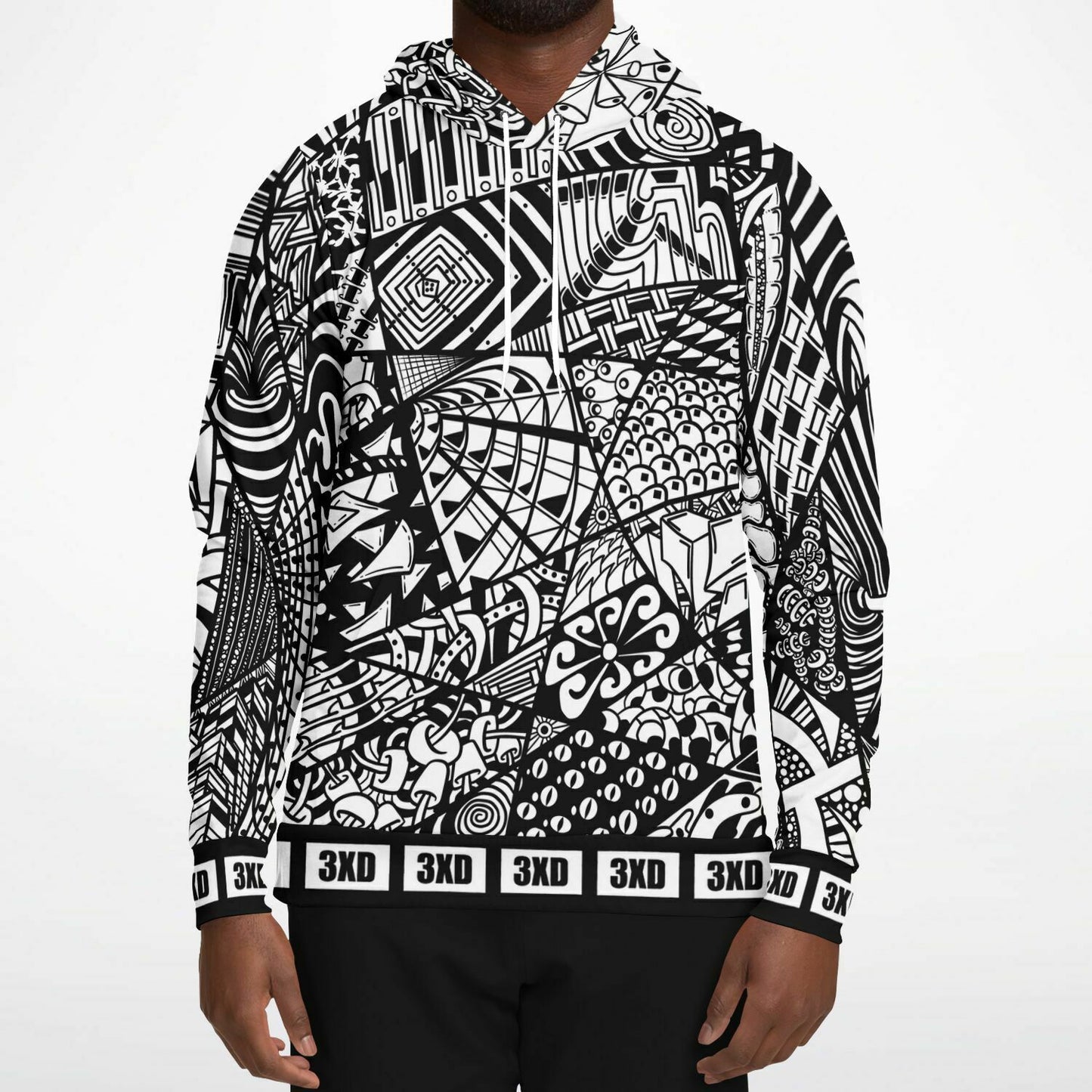 Men's The Zen Boogie Hoodie - Black and White Hoodie