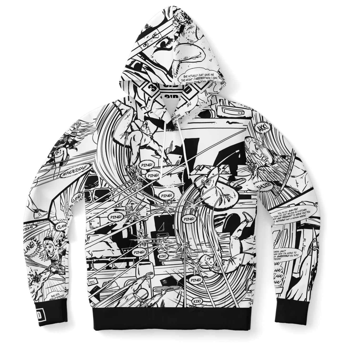 Men's Battle between Maximo and Venezuela Sunrise - Black and White Hoodie