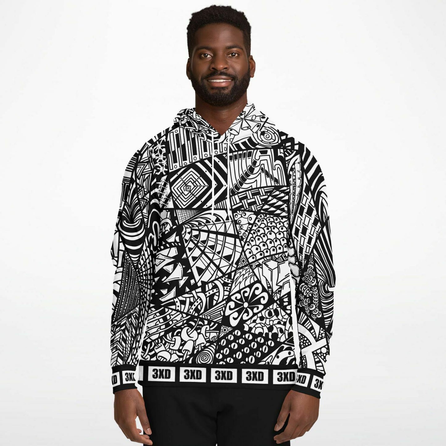 Men's The Zen Boogie Hoodie - Black and White Hoodie