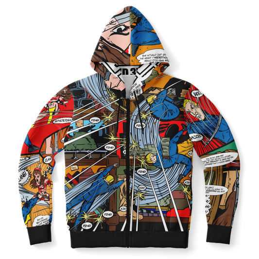 Women's Zip Up Battle between Maximo and Venezuela Sunrise - Color Hoodie