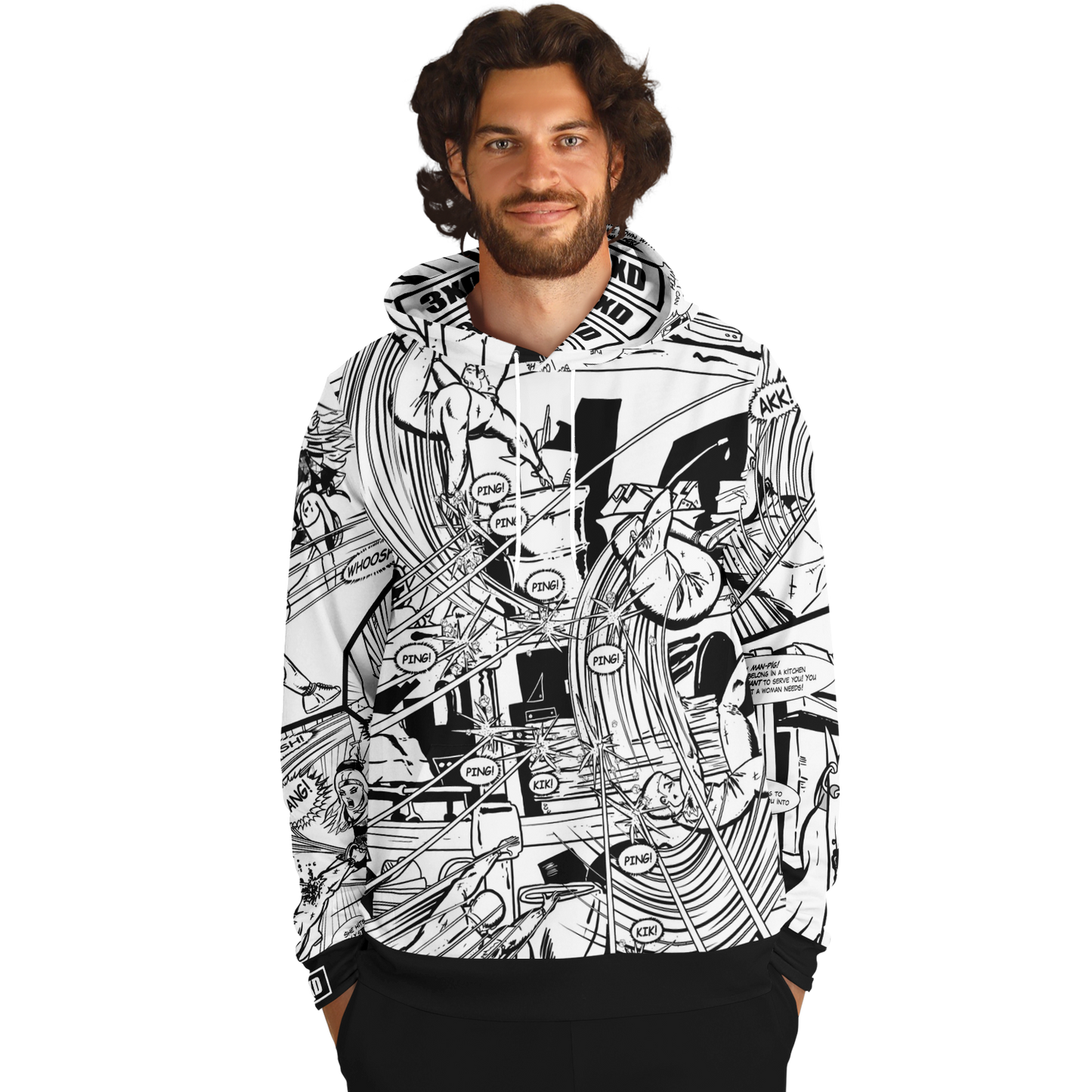 Men's Battle between Maximo and Venezuela Sunrise - Black and White Hoodie