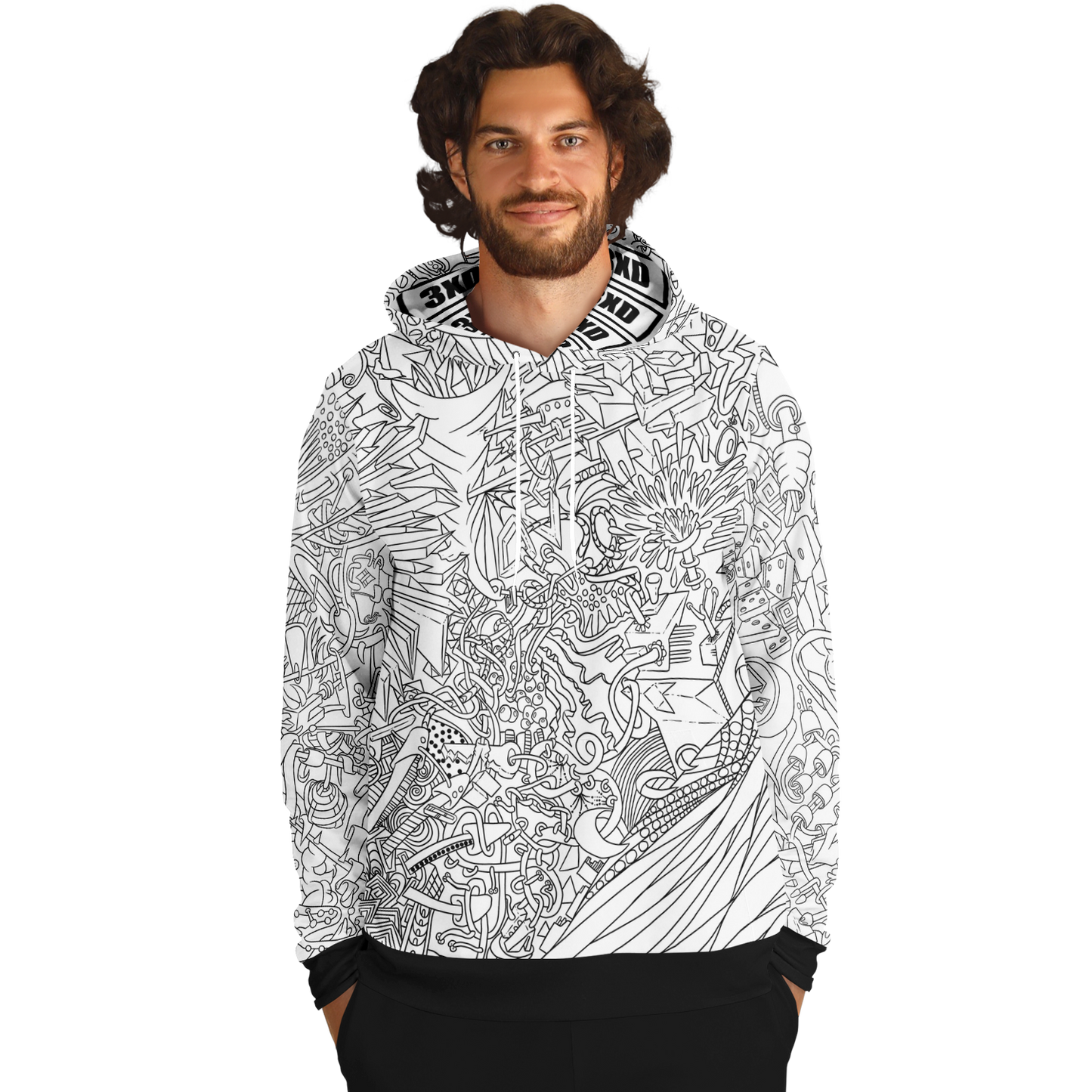 Men's The L Boogie - Black and White Hoodie