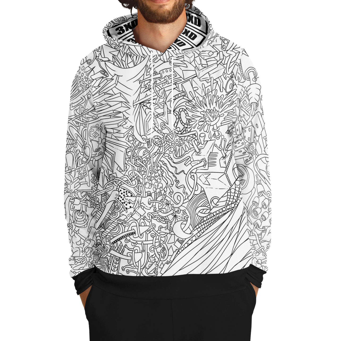 Men's The L Boogie - Black and White Hoodie