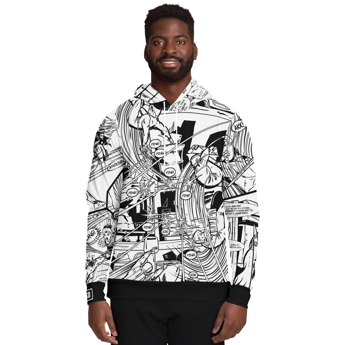 Men's Battle between Maximo and Venezuela Sunrise - Black and White Hoodie