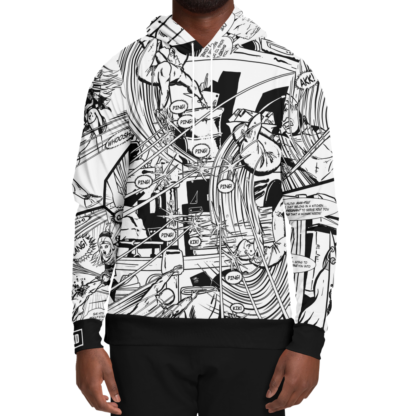 Men's Battle between Maximo and Venezuela Sunrise - Black and White Hoodie